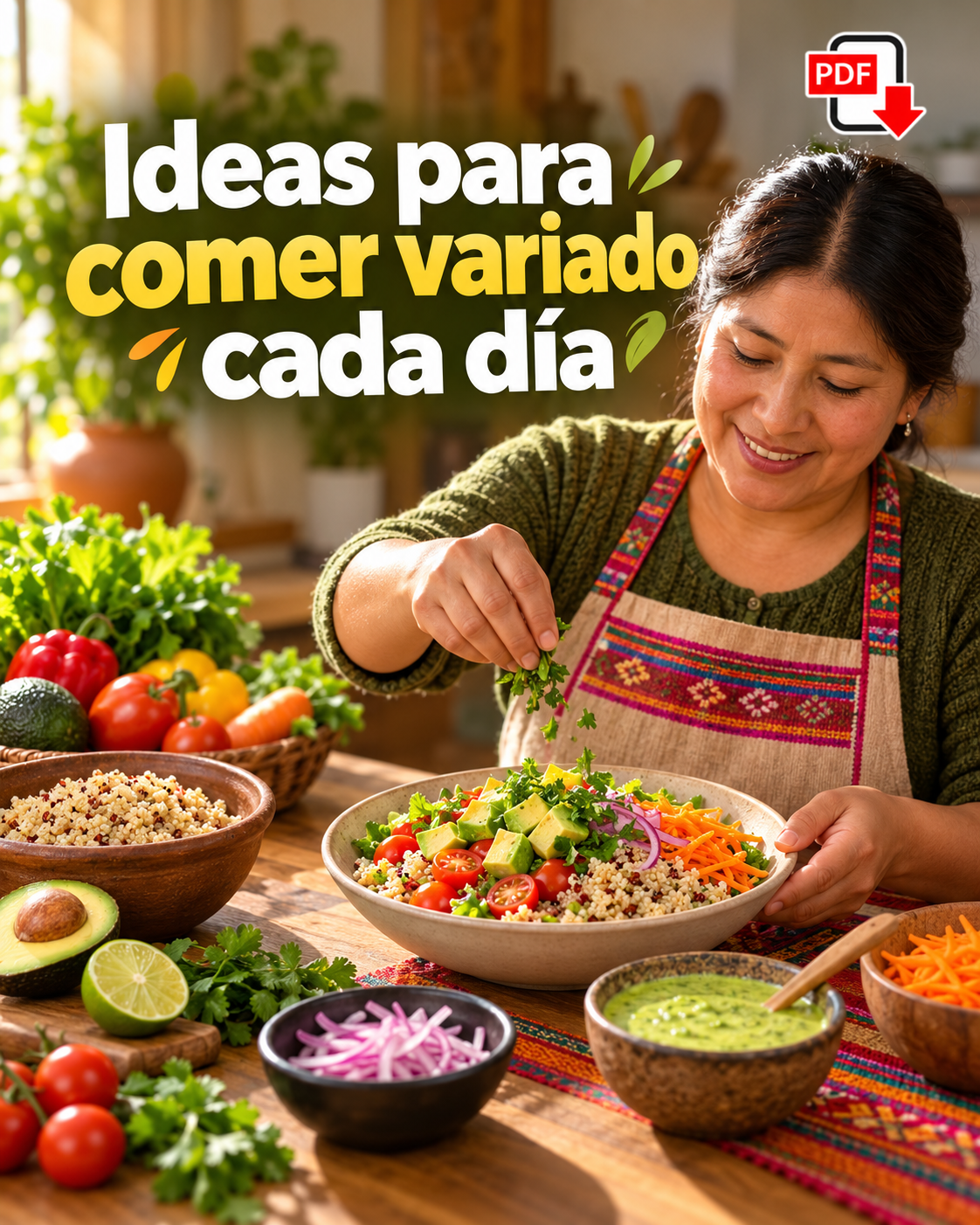 Menú de Recetas Saludables para Diabéticos — escena comercial